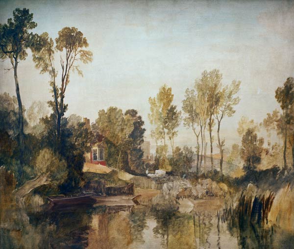 Casa junto al río con árboles y ovejas – William Turner William Turner 85x75