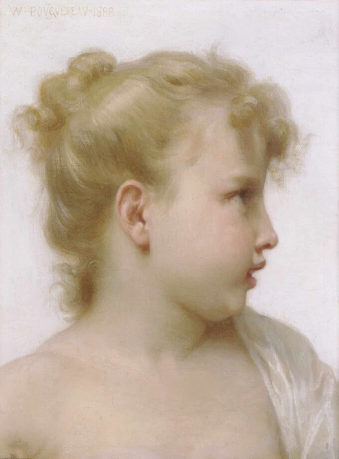 Cabeza de una niña pequeña – William Bouguereau William Bouguereau 70x105