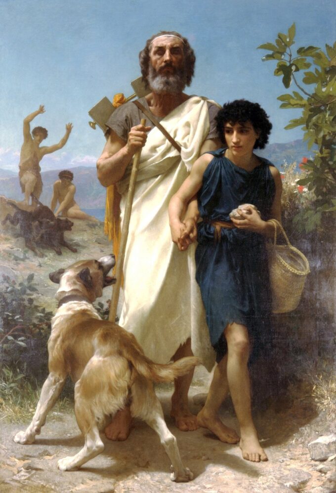 Homère y su guía – William Bouguereau William Bouguereau 70x105