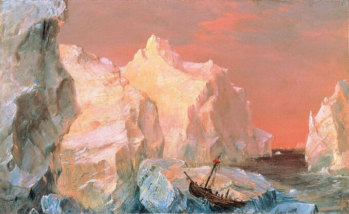 Icebergs y naufragio al atardecer – Frederic Edwin Church Frederic Edwin Church