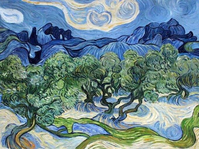 Olivares con los Alpilles al fondo – Van Gogh Vincent Van Gogh 85x75