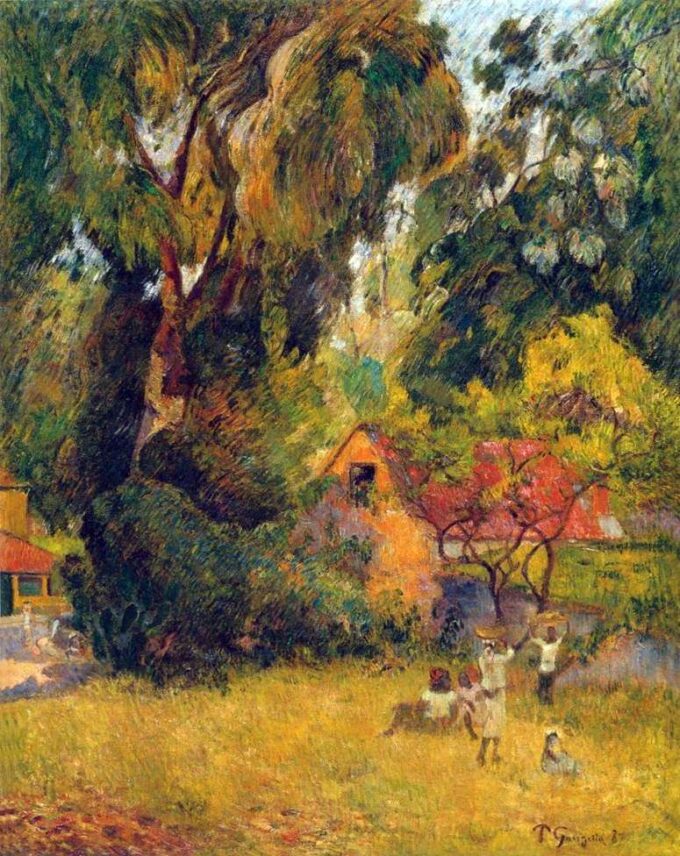 Cabañas bajo los árboles – Paul Gauguin Paul Gauguin 70x85