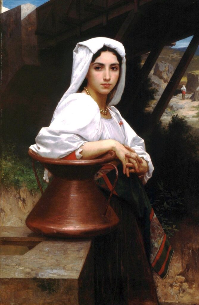 Chica italiana dibujando agua – William Bouguereau William Bouguereau 70x105