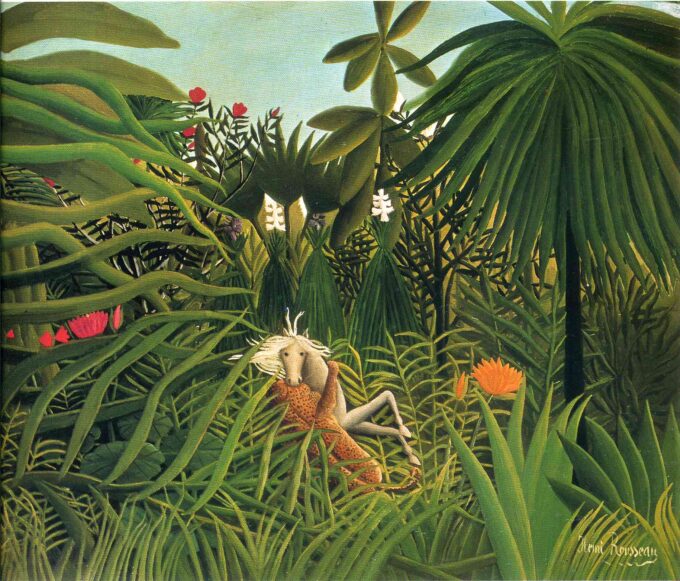 Jaguar atacando a un caballo – Henri Rousseau Henri Rousseau 85x75