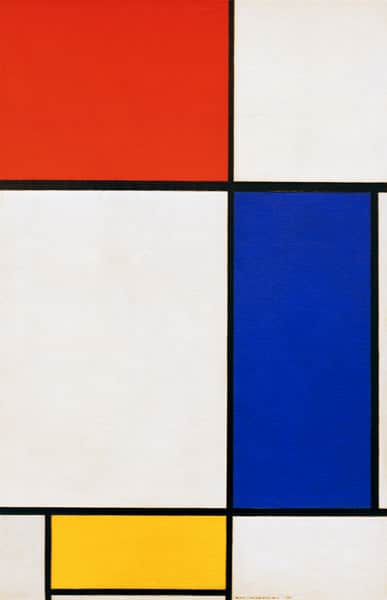 Composición con rojo, amarillo y azul – Mondrian Piet Mondrian 70x105