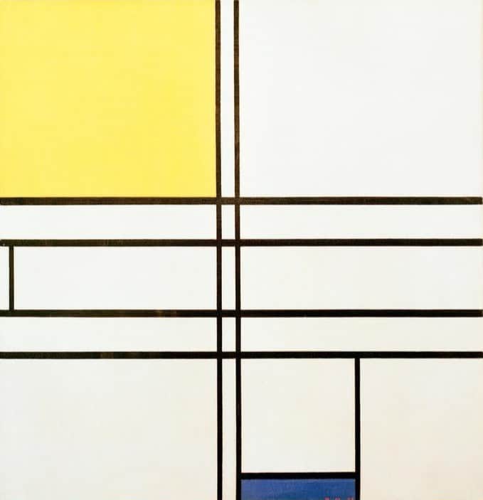 Composición en azul y amarillo – Mondrian Piet Mondrian 70x70