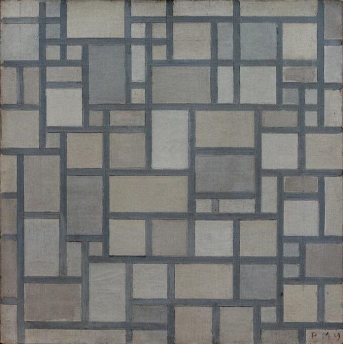 Composición con celosía – Mondrian Piet Mondrian 70 x 70