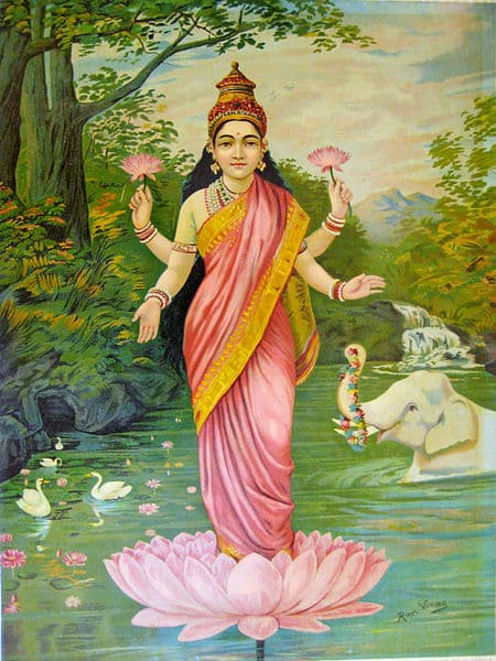 Lakshmi, la diosa de la riqueza – Raja Ravi Varma Raja Ravi Varma