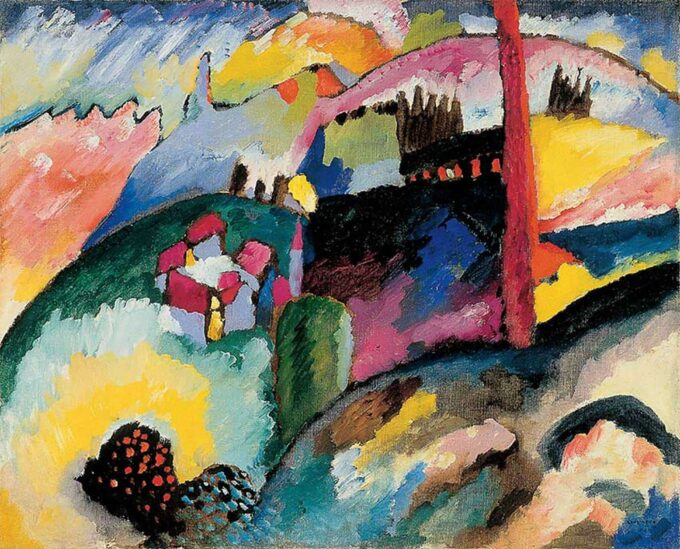 Paisaje con chimenea de fábrica – Vassily Kandinsky Vasili Kandinski 85x75