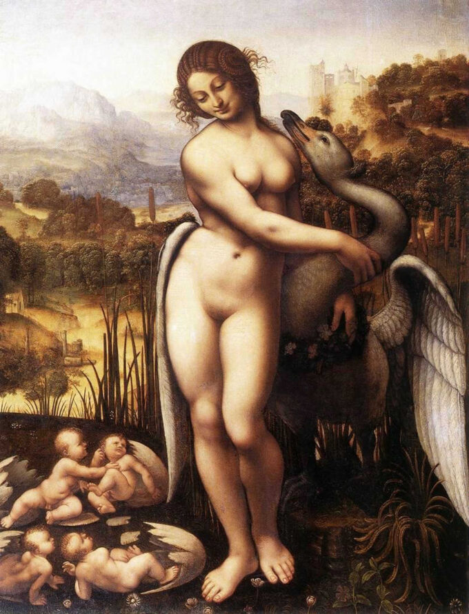 Léda y el Cisne – Leonardo da Vinci Leonardo da Vinci 70x85