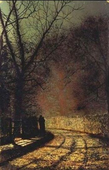 «Enamorados en un bosque – John Atkinson Grimshaw» John Atkinson Grimshaw