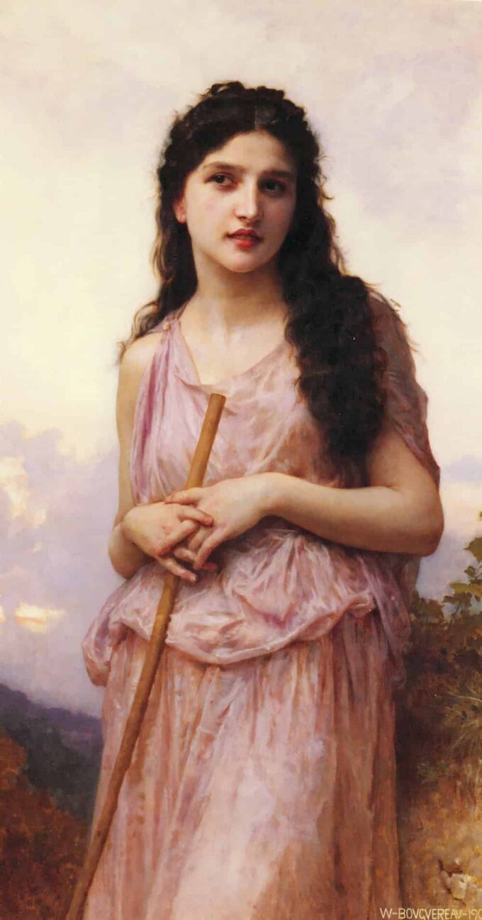 Meditación – William Bouguereau William Bouguereau 70x140