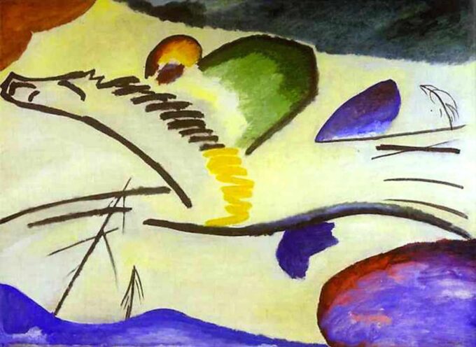 Hombre lírico sobre un caballo – Vassily Kandinsky Vasili Kandinski 105x70