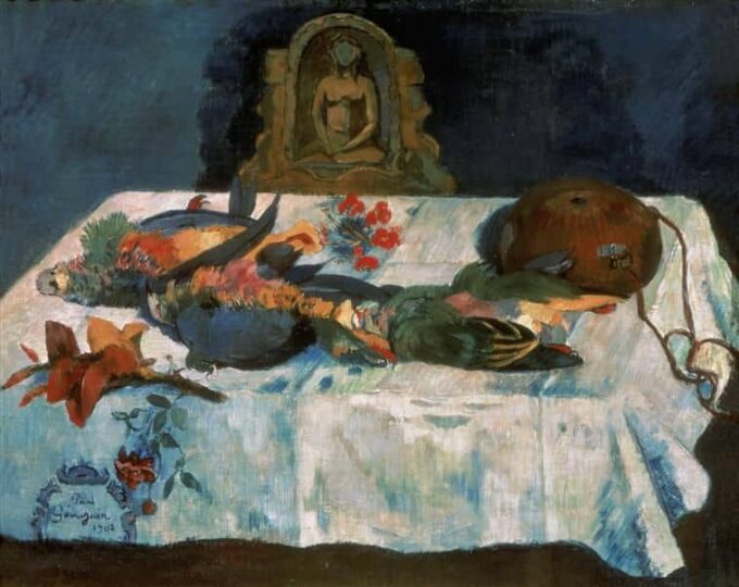 Naturaleza muerta con pájaros exóticos – Paul Gauguin Paul Gauguin 85x75