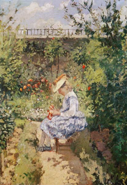 Niña en un jardín – Camille Pissarro Camille Pissarro 70x105