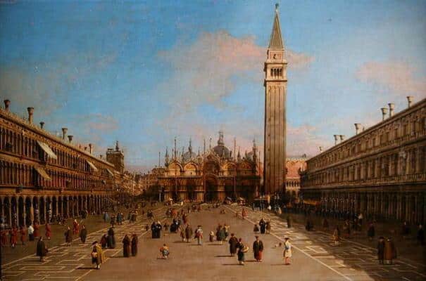 Piazza San Marco mirando hacia la Basílica de San Marco (óleo sobre lienzo) – Giovanni Antonio Canal Giovanni Antonio Canal 105x70