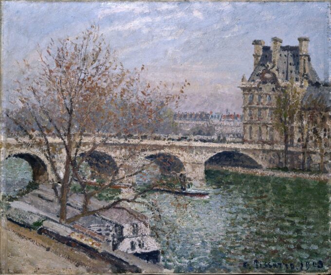 El Puente Real y el Pabellón de Flore – Camille Pissarro Camille Pissarro 85x75