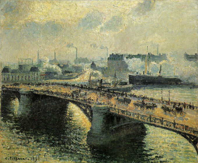 El puente Boœeldieu en Rouen – Camille Pissarro Camille Pissarro 85x75