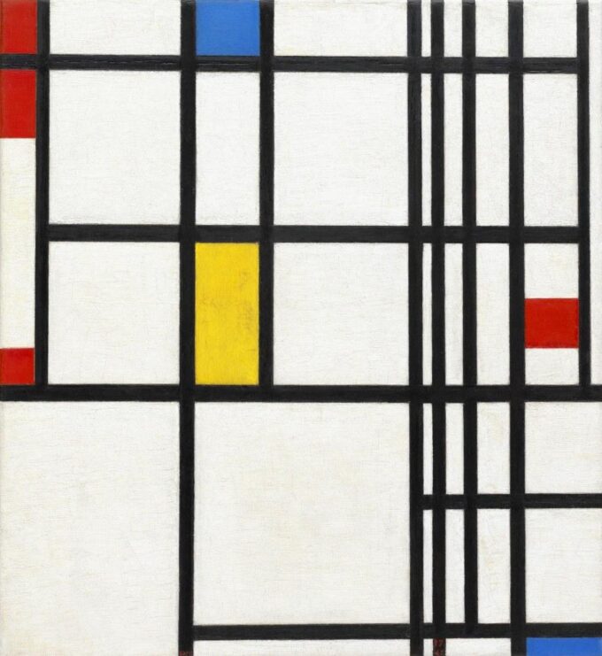 Composición en rojo, azul y amarillo – Mondrian Piet Mondrian 70x70