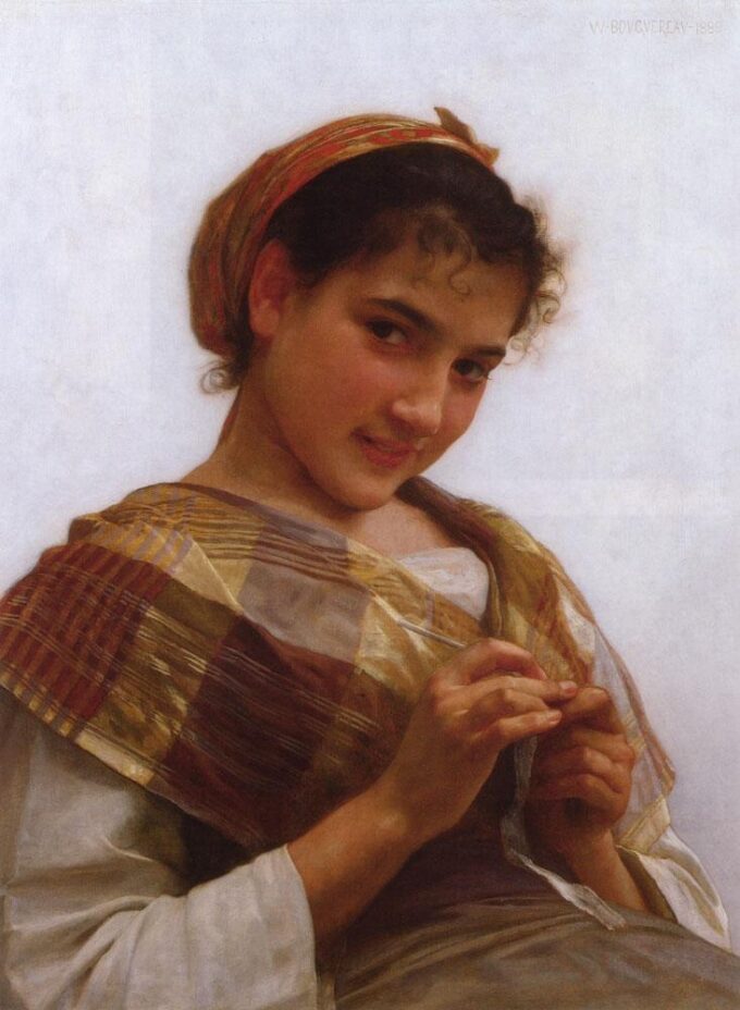 Retrato de una joven con ganchillo – William Bouguereau William Bouguereau 70x105