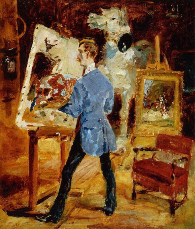 El pintor René Princeteau en su estudio – Toulouse Lautrec Henri de Toulouse-Lautrec 70x85