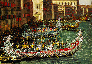 Regata en el Gran Canal frente al Palacio Foscari (Detalle) – Giovanni Antonio Canal Giovanni Antonio Canal 105x70