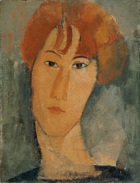 Rousse joven mujer con la colmena – Amedeo Modigliani Amedeo Modigliani