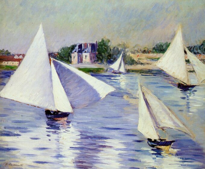 Veleros en el Sena en Argenteuil – Caillebotte Gustave Caillebotte 85x75