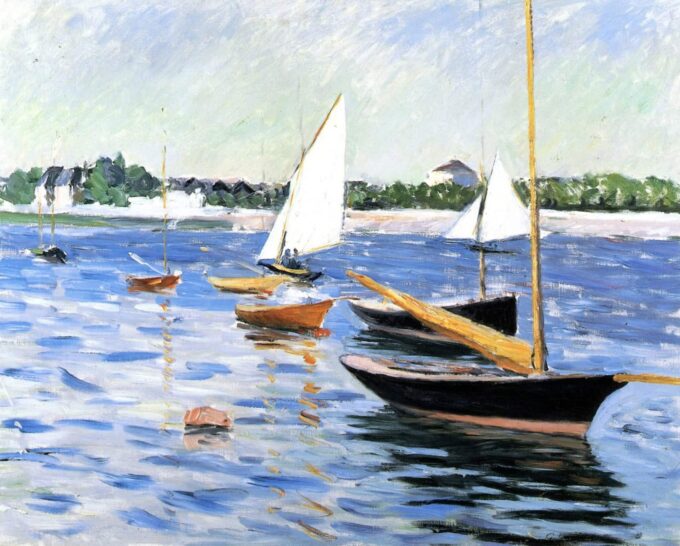 «Veleros en Argenteuil de Caillebotte» Gustave Caillebotte 85x75