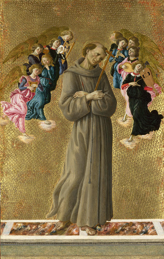 San Francisco de Asís con ángeles – Sandro Botticelli Sandro Botticelli 70x105