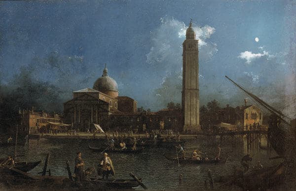 La celebración nocturna frente a la iglesia de San Pietro di Castello – Giovanni Antonio Canal Giovanni Antonio Canal 105x70