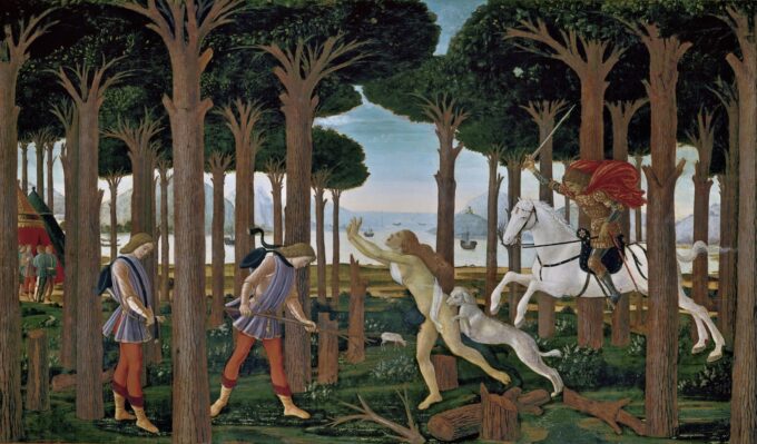 Historia de Nastagio I – Sandro Botticelli Sandro Botticelli 120x70