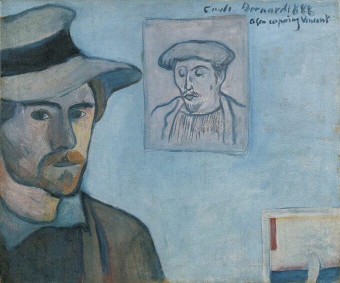 Autorretrato con el retrato de Gauguin – Paul Gauguin Paul Gauguin 85x75