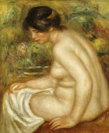 Vista lateral de una bañista sentada (Gabrielle) – Pierre-Auguste Renoir Pierre-Auguste Renoir