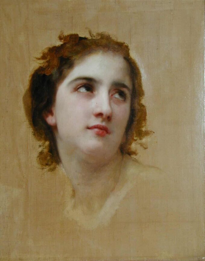 Croquis de una joven mujer – William Bouguereau William Bouguereau 70x105