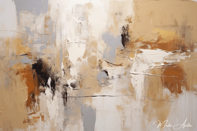 «Tabla contemporánea abstracta beige lola» Pinturas abstractas contemporáneas