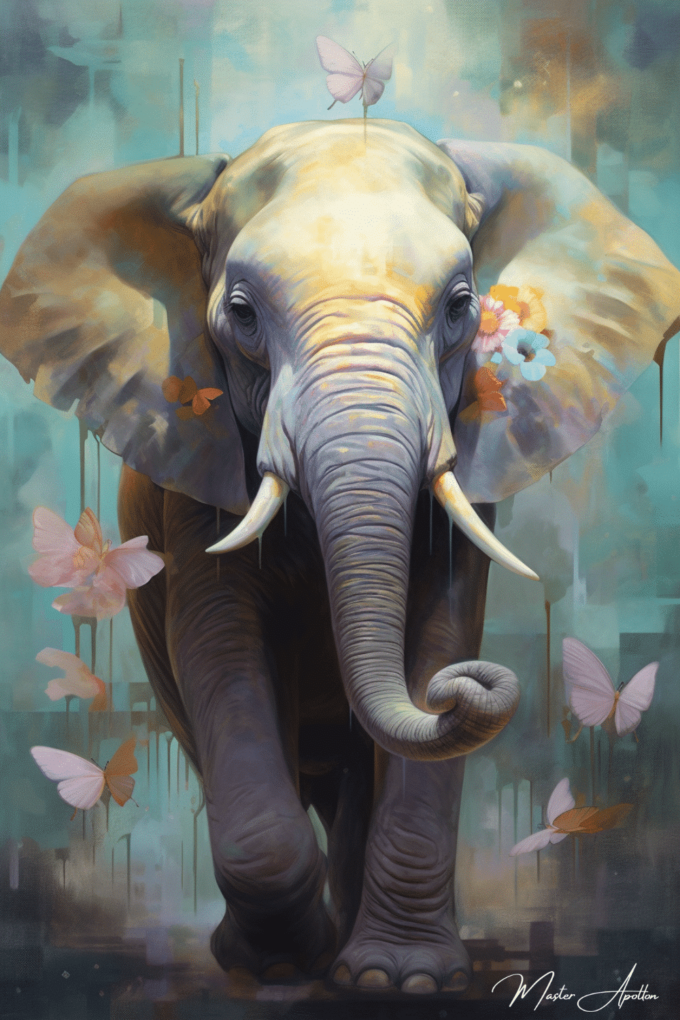 Tabla contemporánea de animales elefante Pinturas al óleo contemporáneas