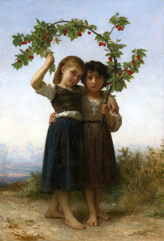 La rama de cerezas – William Bouguereau William Bouguereau 70x105