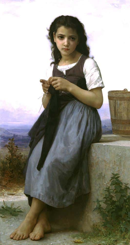 La tejedora de William Bouguereau» William Bouguereau 70x140