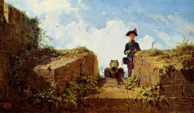 El puesto avanzado del tejido, 1860 – Carl Spitzweg Carl Spitzweg 120x70