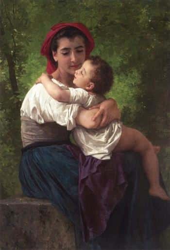 El pequeño abrazo – William Bouguereau William Bouguereau 70x105