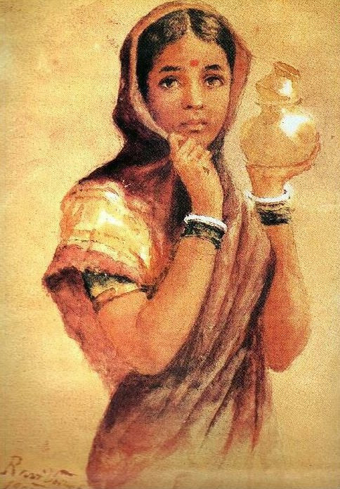 La lechera – Raja Ravi Varma Raja Ravi Varma