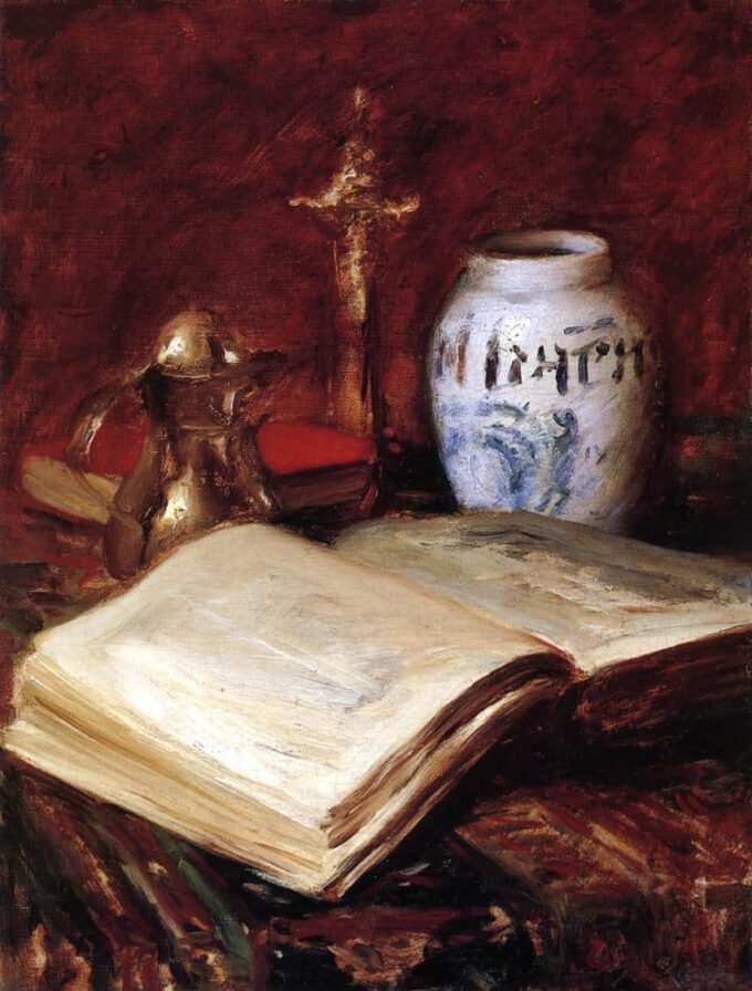 El libro antiguo – William Merritt Chase William Merritt Chase