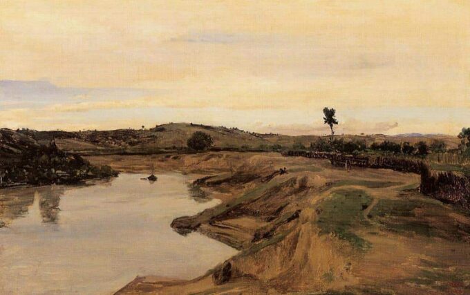 El paseo de Poussin, campiña de Roma, 1825-1828 – Camille Corot Camille Corot