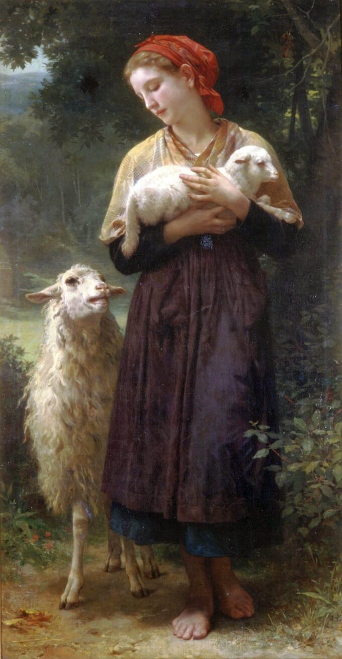 La pastorcita – William Bouguereau William Bouguereau 70x140