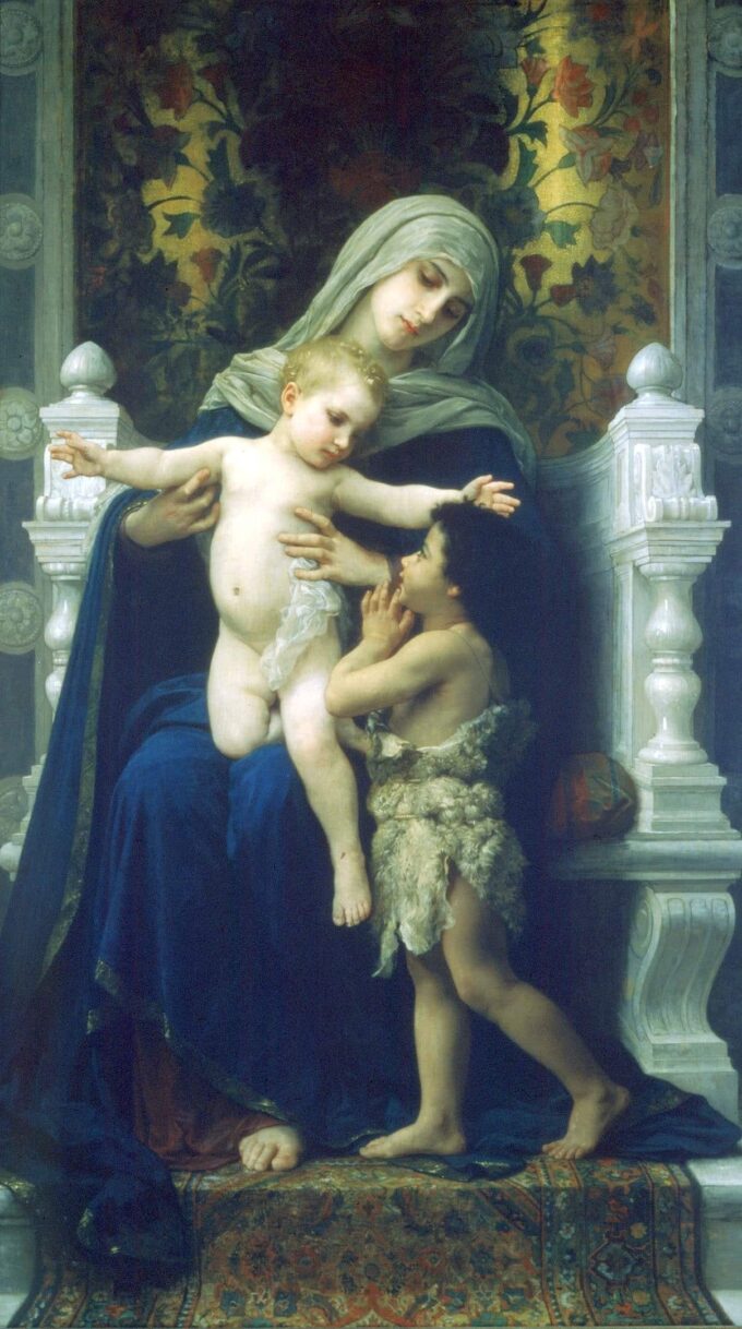 La Virgen, Jesús y San Juan Bautista – William Bouguereau William Bouguereau 70x140