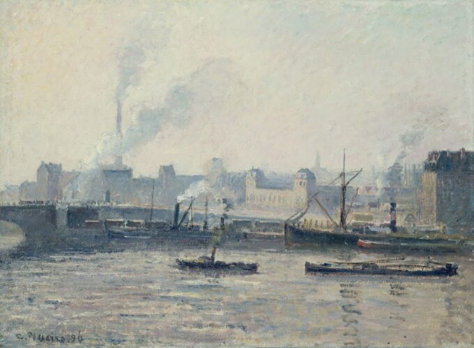 El puente Saint-Sever, Ruan: Bruma – Camille Pissarro Camille Pissarro 105x70