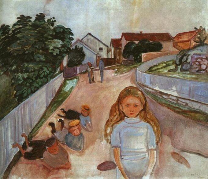 Niños jugando en la calle en Asgardstrand – Edvard Munch Edvard Munch 85x75