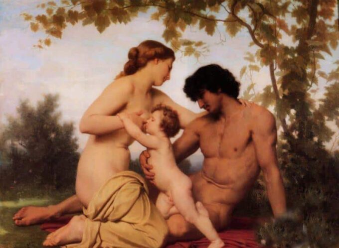 El tiempo de la familia – William Bouguereau William Bouguereau 105x70