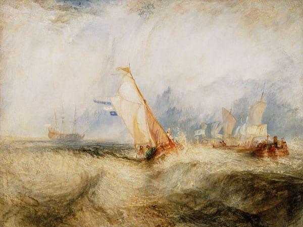 Van Tromp complaciendo a sus amos, los barcos en el mar mojándose – William Turner William Turner 85x75